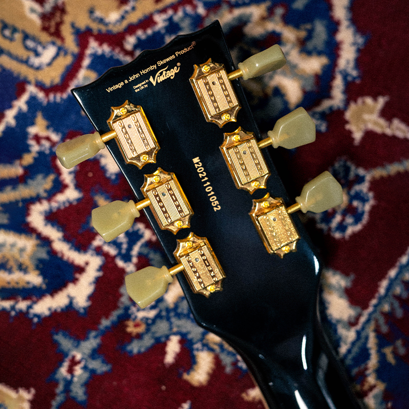 Vintage VSA500 ReIssued Semi Acoustic Guitar [Gloss Black]