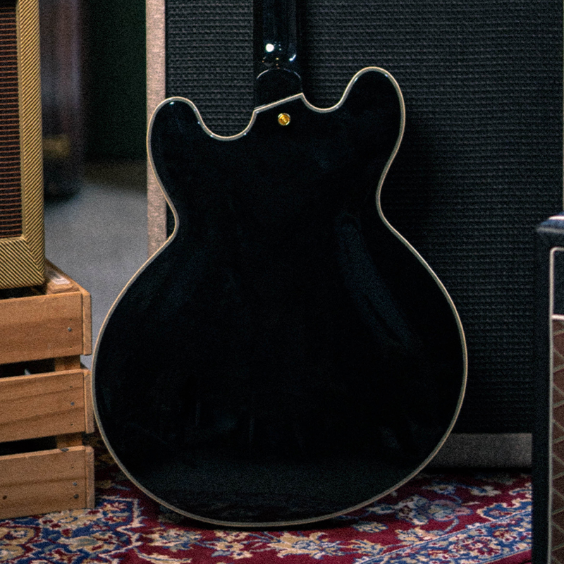 Vintage VSA500 ReIssued Semi Acoustic Guitar [Gloss Black]