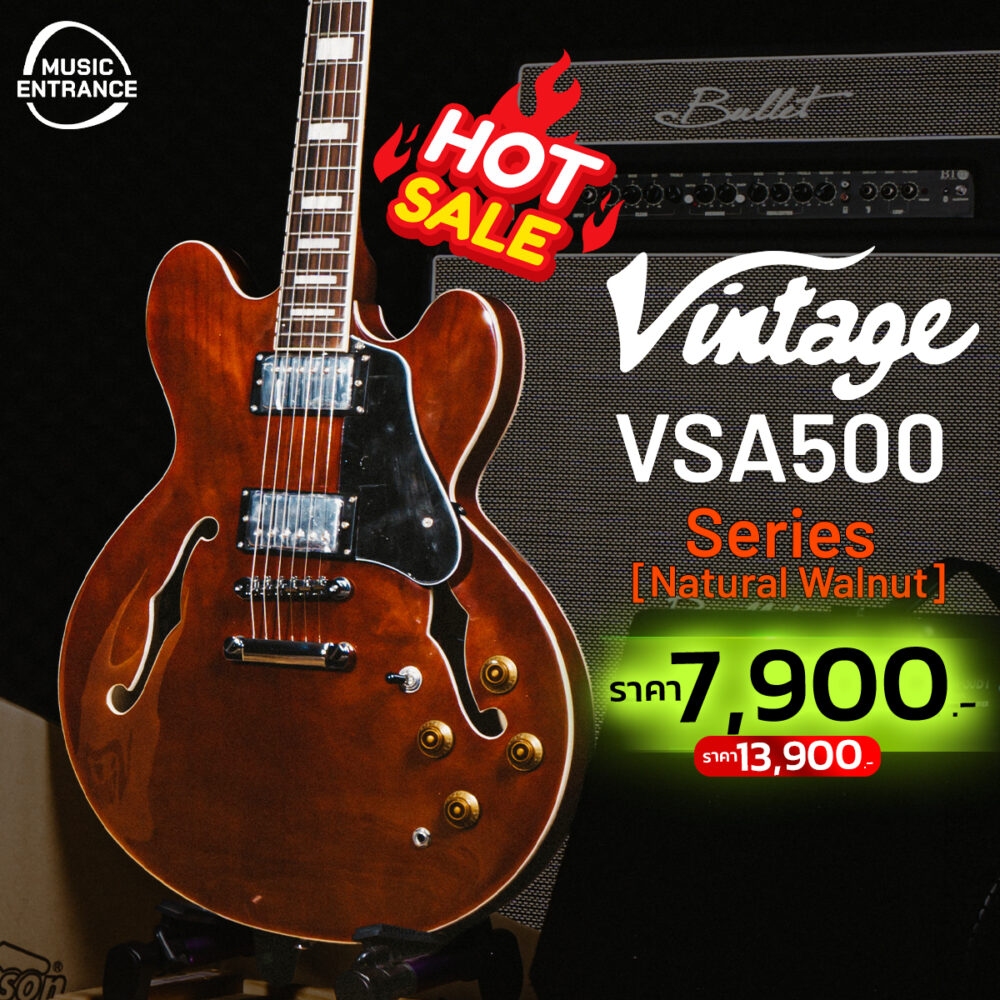 Vintage VSA500 ReIssued Semi Acoustic Guitar (N)