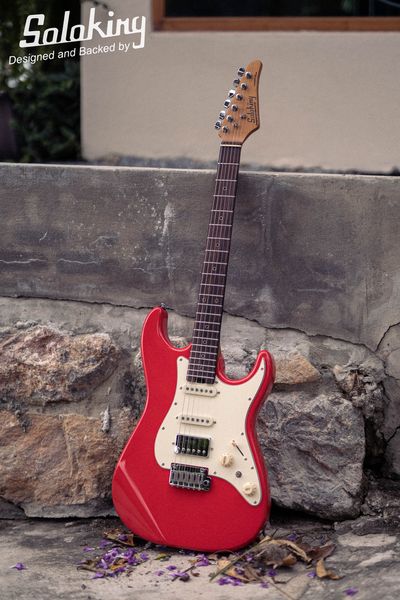 Soloking MS-11 Custom HSS Fiesta Red