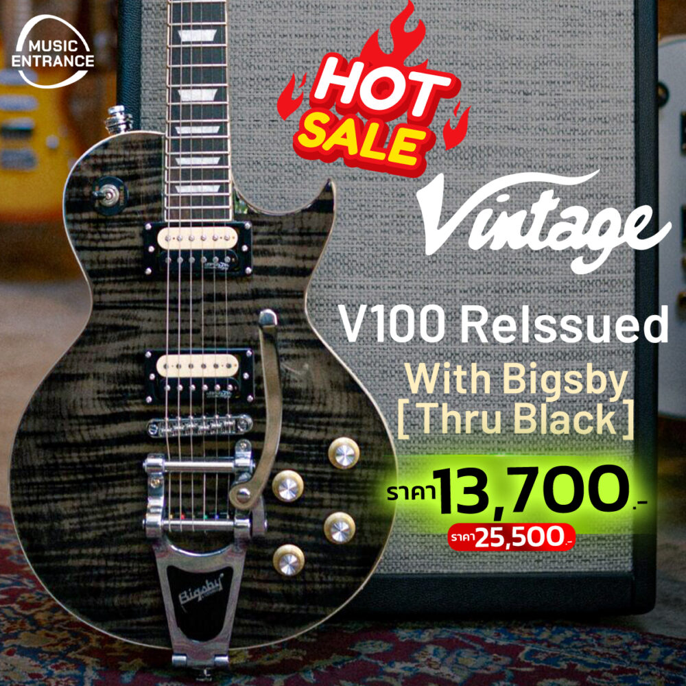 Vintage V100 ReIssued Electric Guitar With Bigsby (BLB)