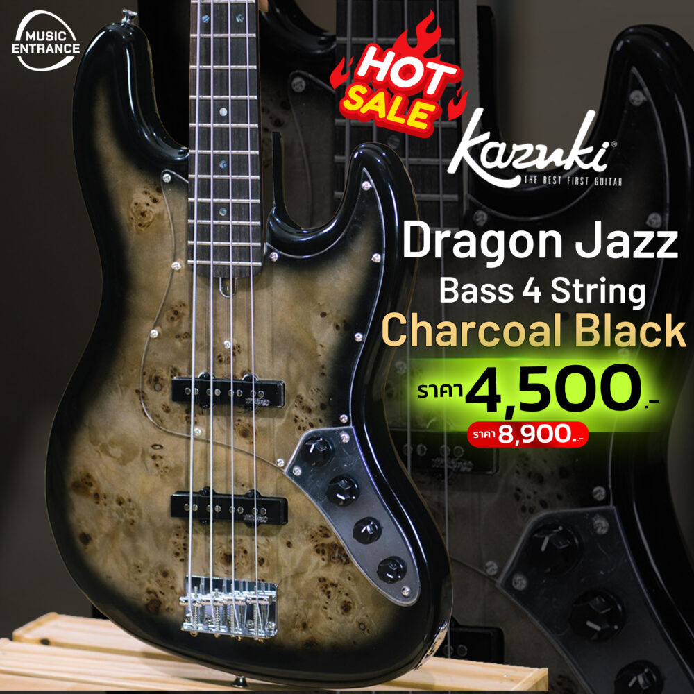 Dragon Jazz Bass Charcoal Black