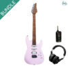 Soloking MS-1 Custom [Matte Shell Pink] with NUX MP-2 and Hibilly Mixman 1987 Headphone