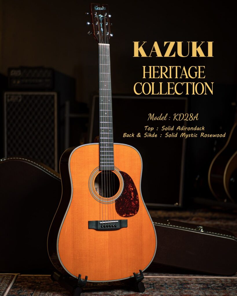 กีตาร์โปร่ง Kazuki KD-28A Heritage Collection Adirondack ไม้แท้ เสียงกังวาน สำหรับนักดนตรีมืออาชีพ