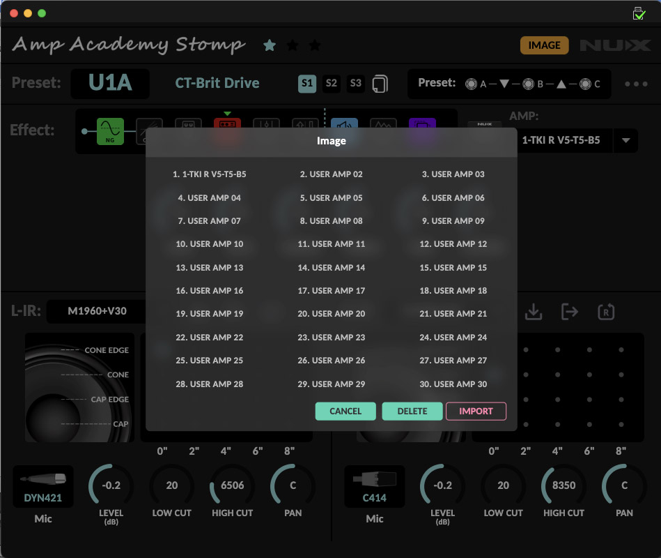 NUX Amp Academy Stomp Multi Effects แอมป์ซิมมัลติเอฟเฟกต์กีตาร์